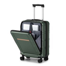 Front End 20 Inch Expandable ABS, PC Suitcase (Option: Dark Green)