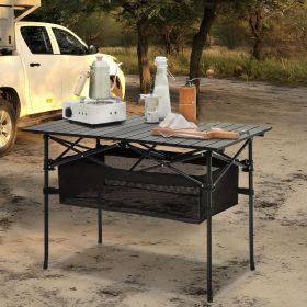 Folding Camping Table, Roll-up Ultra Compact Outdoor Portable Fold Up Lightweight beach Table, with Large Storage and Carry Bag, for Outdoor Cook (Color: nan)