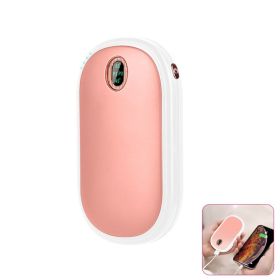 Reusable Pocket Warmer Power Bank with Digital Display (Color: pink, Type: 5000mAh)